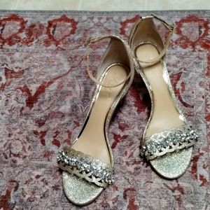 Jewel Badgley Mischka Gold Heels